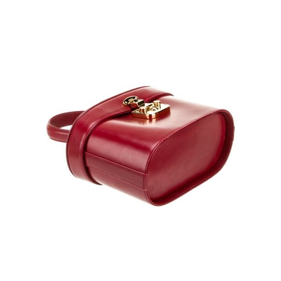 Gucci Red Autre Marque Leather Lady Lock Vintage Handbag Vanity Tote - Picture 4 of 11